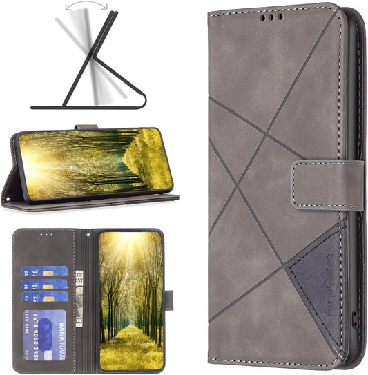 iTape Denim pebbled phone case for Samsung Galaxy S25 Edge, magnetic buckle wallet case, flip-top stand for shock protection Gray