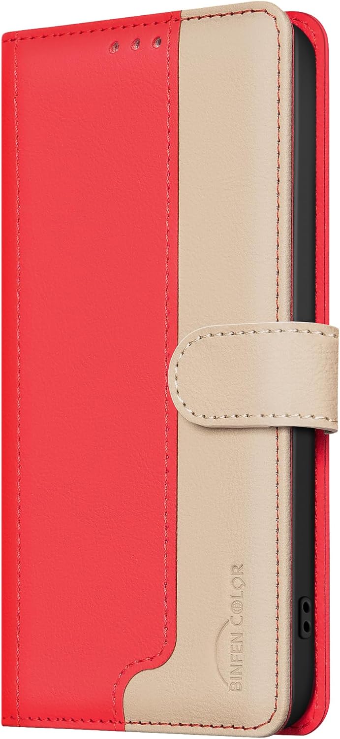 iTape Colorblock Wallet Phone Case for Samsung Galaxy S25 Edge, Wallet Phone Case (RFID Anti-theft Swipe) Flip Stand, Credit Card Slot Wallet Blue