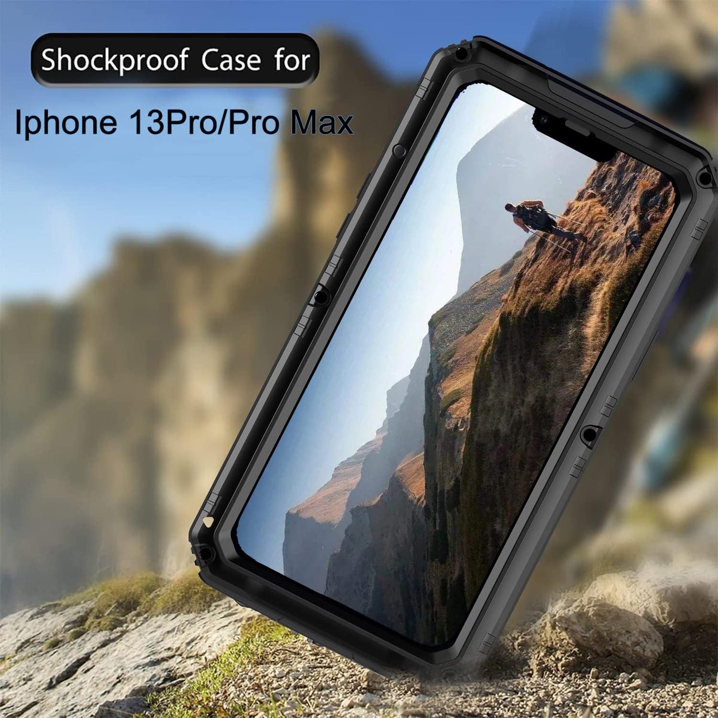 Case for iPhone 13 Pro max, 360° Waterproof IP68 Shockproof Hard Shell Metal Military Heavy Duty Rugged Protective Case for iPhone 13 Pro max Magnetic Wireless Charging Red