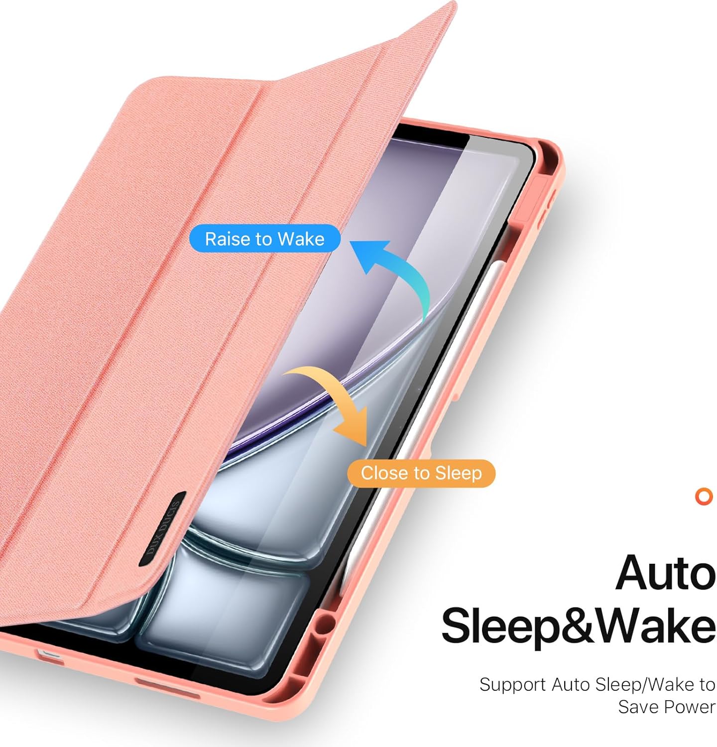 Magnetic Case for iPad Air 13-inch(2025（2024） - [Built-in Pen Holder] Multi-angle Viewing Hard Shell Smart Stand Case, Auto Sleep\/Wake Pink
