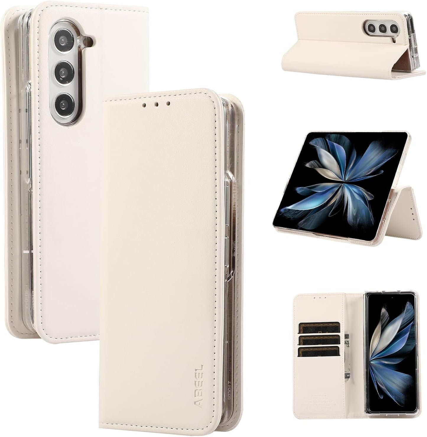 iTape Magnetic Leather Case for Samsung Galaxy Z Fold5, RFID Anti-theft Wallet Phone Case, Multi-Card Slot Magnetic Flip Cover Green