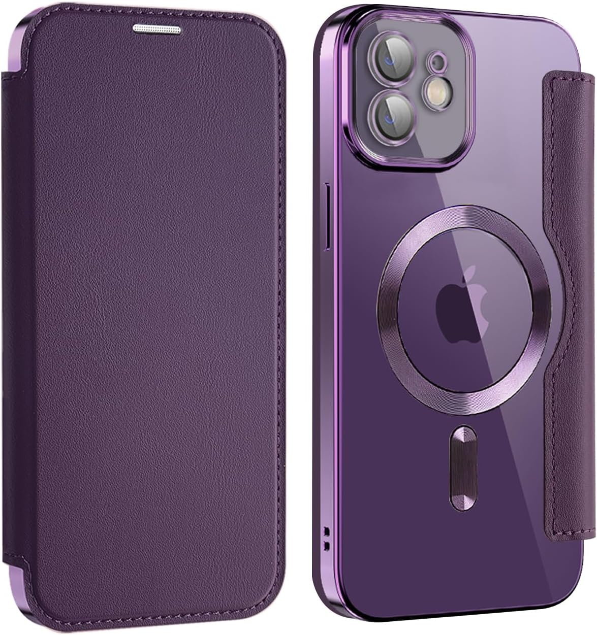 Wallet phone case suitable for iPhone 11 with [Credit Card Holder][RFID Blocking], compatible with magnetic wireless charging Green