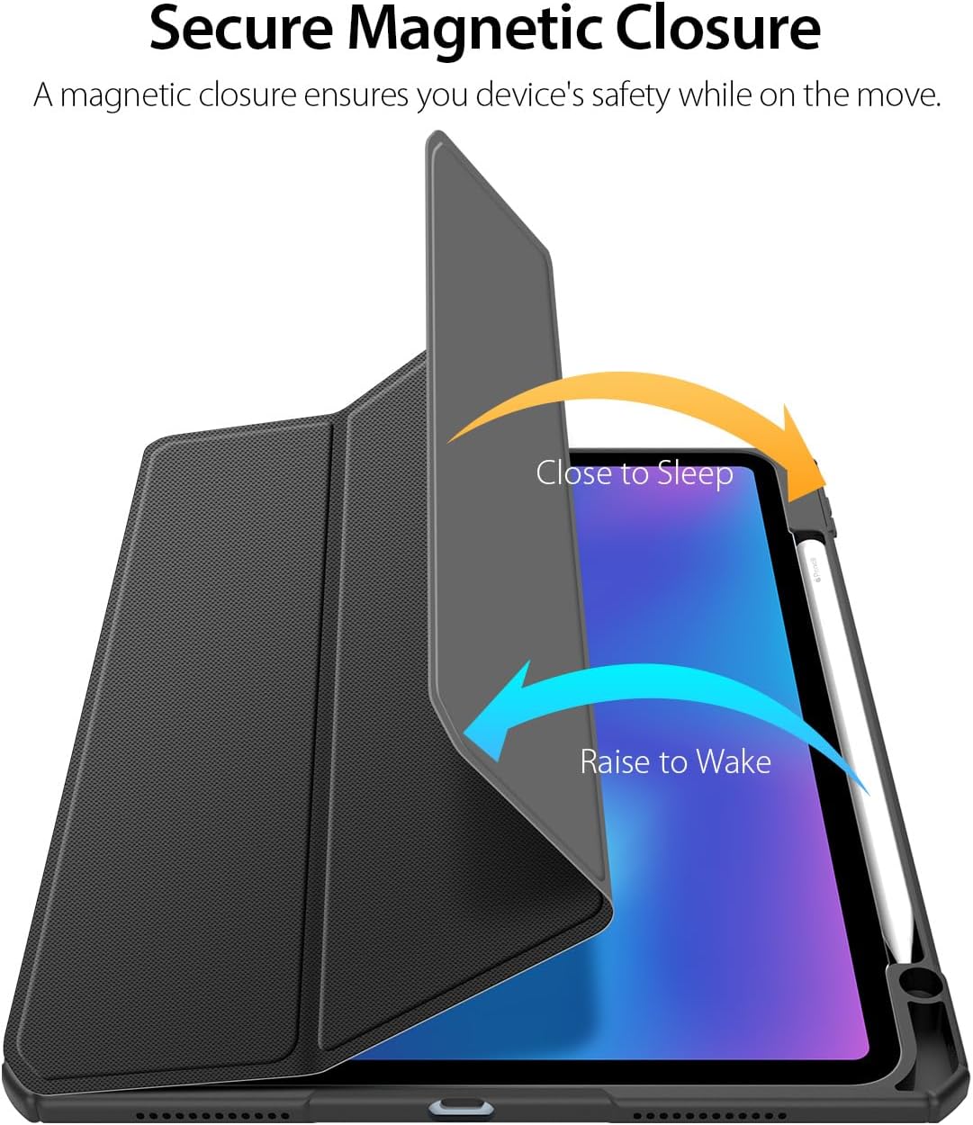 Magnetic Case for Apple iPad Air 11 (2024-2025) [Built-in Pen Holder] Multi-angle Viewing Smart Stand Case, Auto Sleep\/Wake, Four-corner Airbag Protection Blue