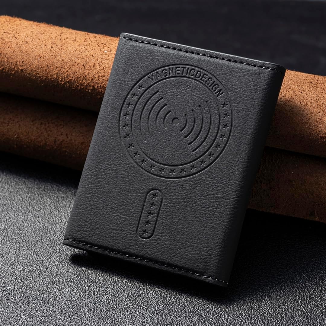 iTape Leather Magnetic Phone Wallet Compatible with Various Phone Models Android and iOS, Colorblock Horizontal Magnetic Card Holder Ultra-thin Wallet Card Holder Flip Stand Green
