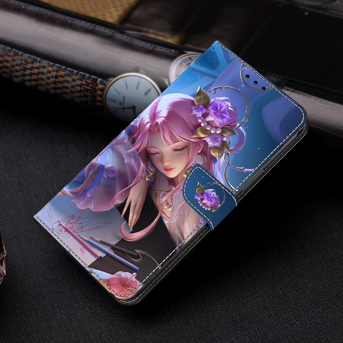 iTape Graffiti wallet phone case for Google Pixel 9, shockproof phone case, card slot wallet, flip stand phone case