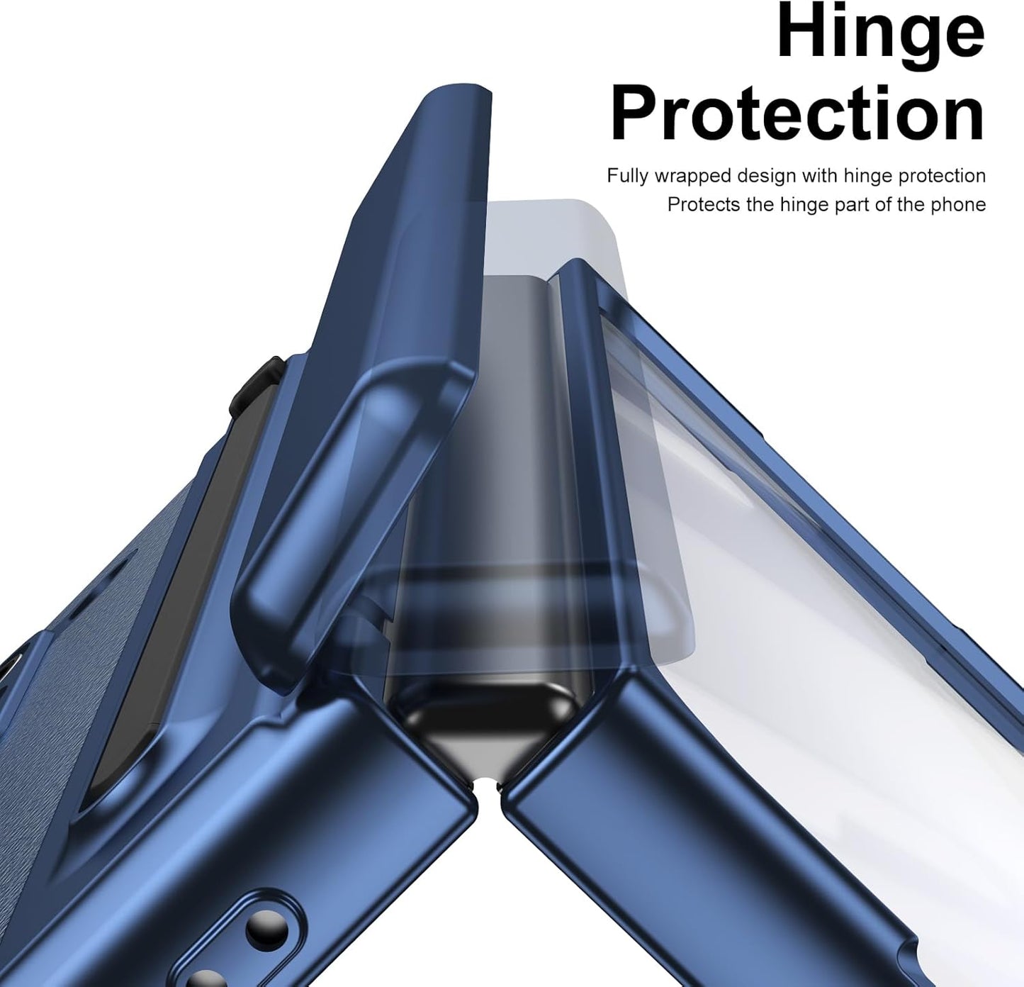 Lightweight phone case for Samsung Galaxy Z Fold5, hinged case supports wireless charging with lens protection, screen protector, complimentary stylus, drop-proof and fingerprint resistant
