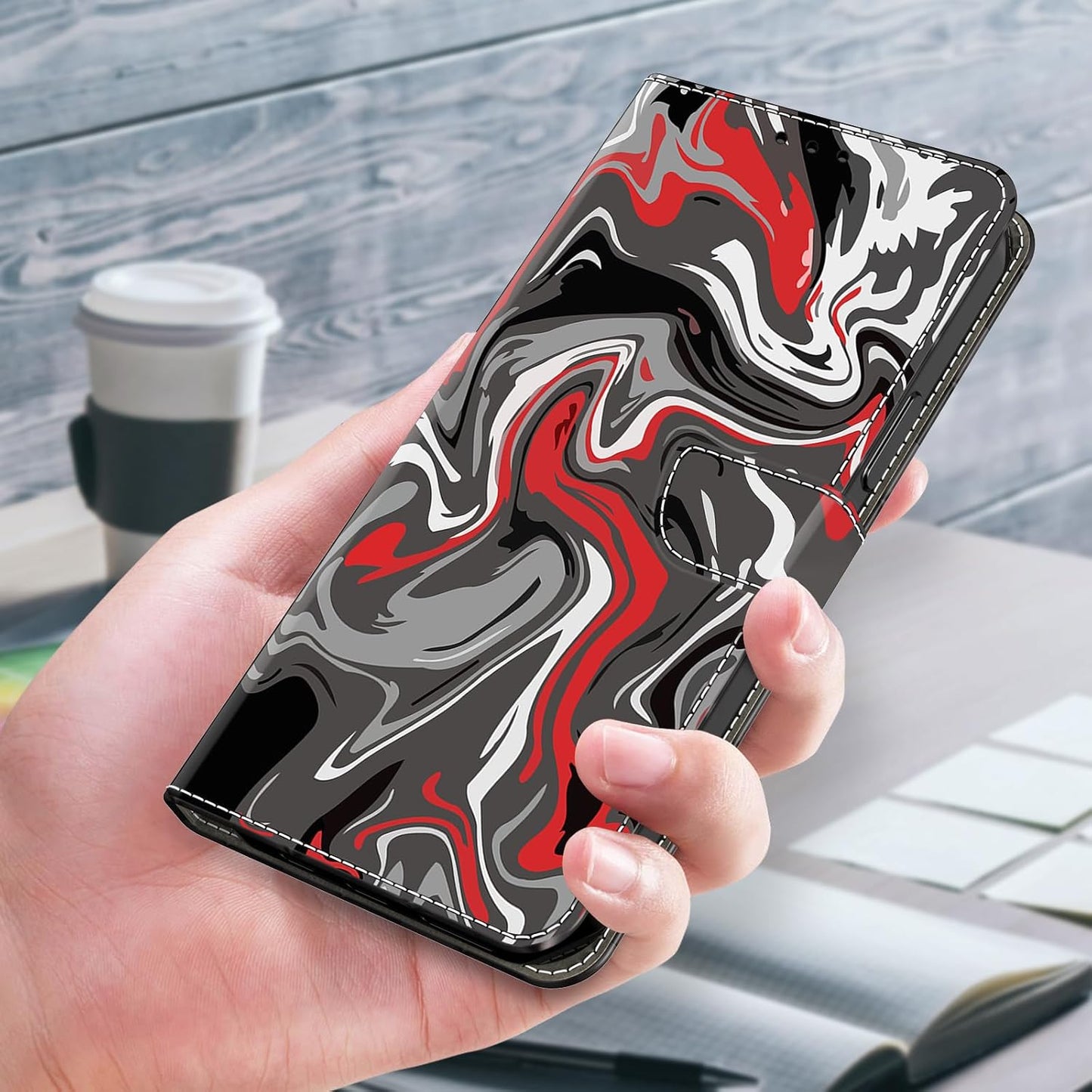 iTape Graffiti wallet phone case for Google Pixel 9, shockproof phone case, card slot wallet, flip stand phone case