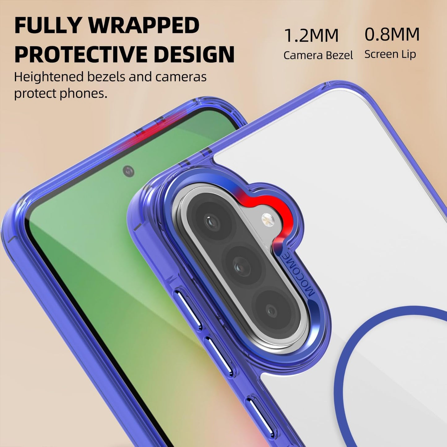 iTape Magnetic transparent phone case for Samsung Galaxy A36, supports wireless charging, military-grade drop-proof, compatible with Samsung Galaxy A36 Car magnetic bracket