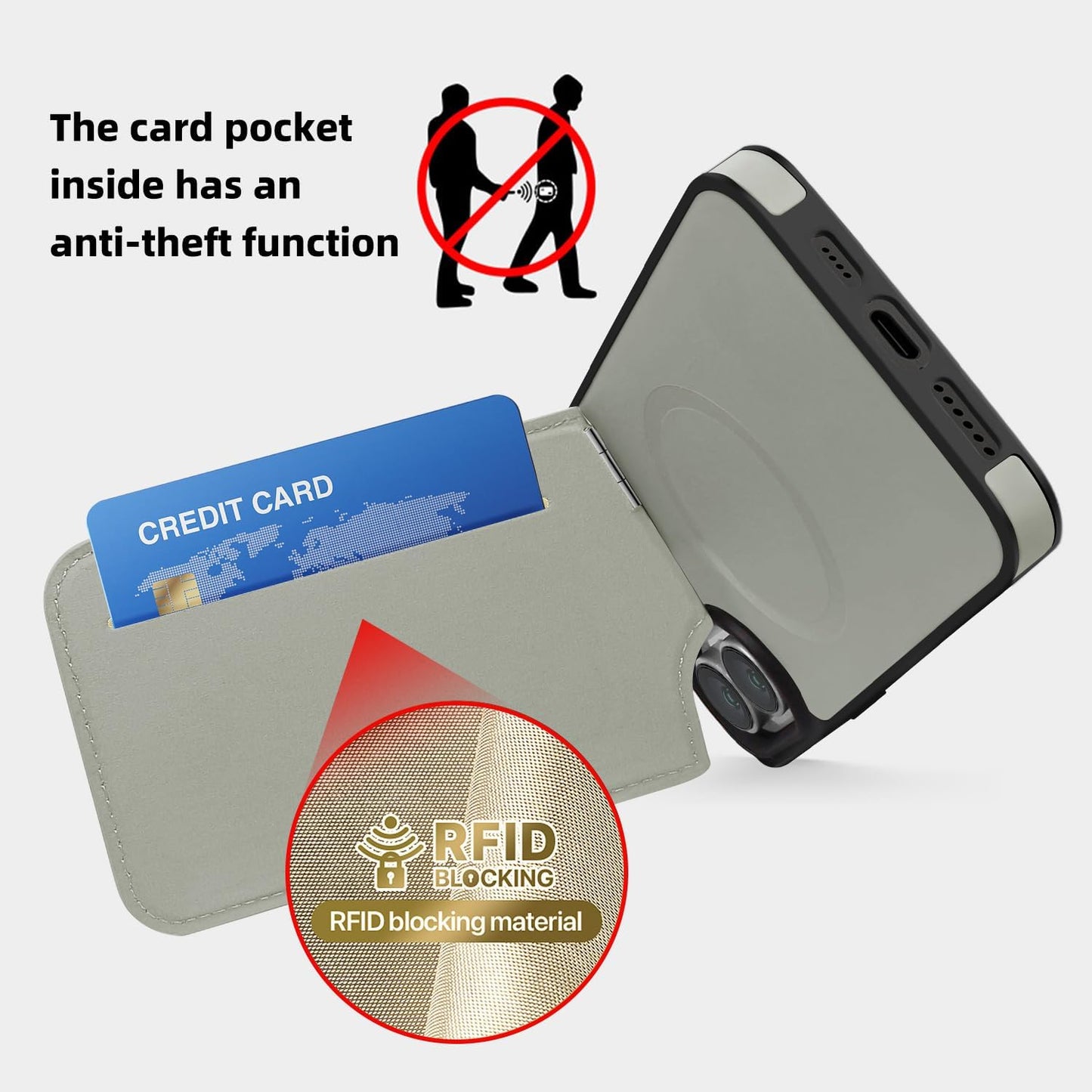 Lycra Down Phone Case for iPhone 16 Plus with [Credit Card Holder] [RFID] Invisible Flip Holder, Magnetic car mount, waterproof and drop-proof, comfortable to hold Green