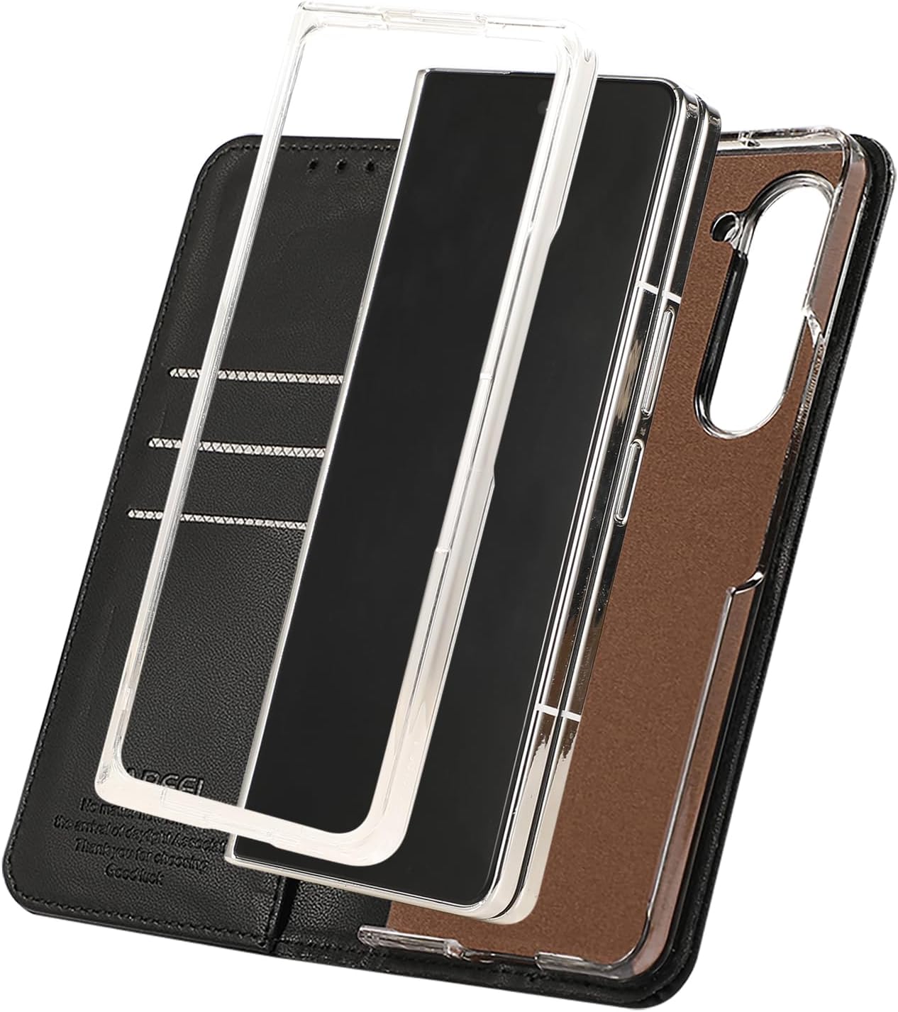 iTape Magnetic Leather Case for Samsung Galaxy Z Fold5, RFID Anti-theft Wallet Phone Case, Multi-Card Slot Magnetic Flip Cover Green