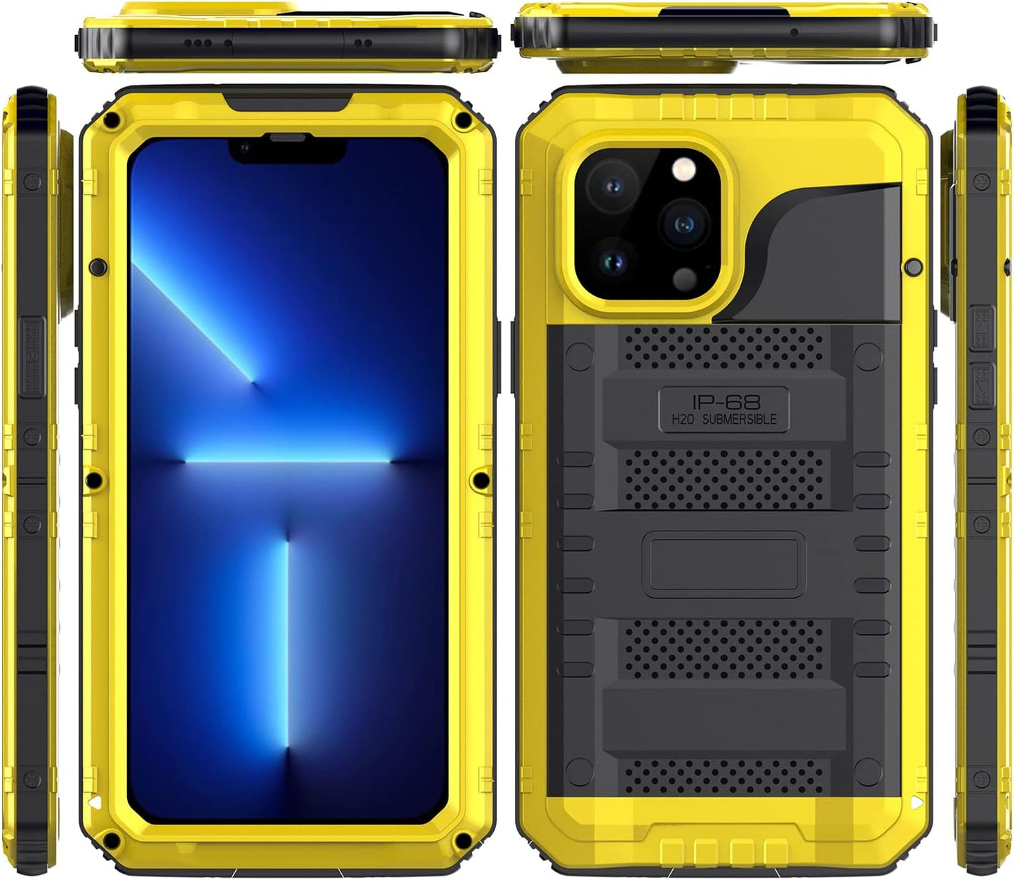 Case for iPhone 13 Pro max, 360° Waterproof IP68 Shockproof Hard Shell Metal Military Heavy Duty Rugged Protective Case for iPhone 13 Pro max Magnetic Wireless Charging Red