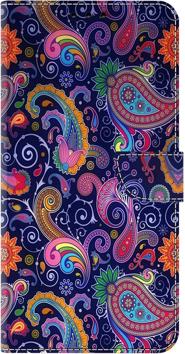 Graffiti wallet phone case for iPhone 16E, shockproof phone case, card slot wallet, flip stand phone case Mandala animal feather pattern
