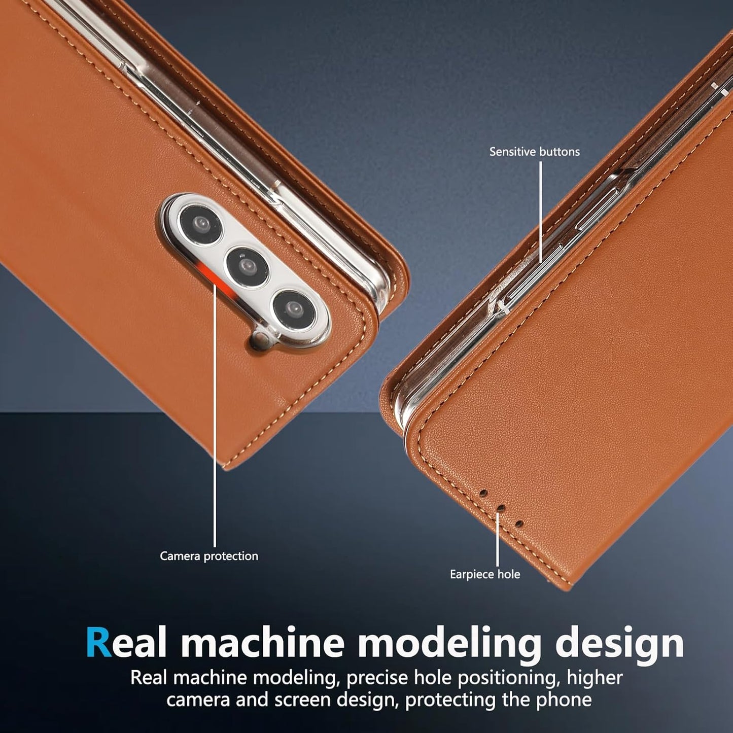 iTape Magnetic Leather Case for Samsung Galaxy Z Fold5, RFID Anti-theft Wallet Phone Case, Multi-Card Slot Magnetic Flip Cover Green