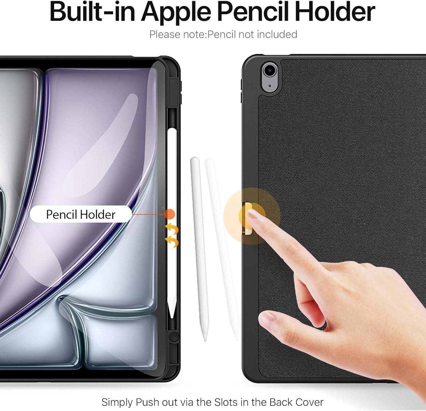 Magnetic Case for iPad Air 13-inch(2025（2024） - [Built-in Pen Holder] Multi-angle Viewing Hard Shell Smart Stand Case, Auto Sleep\/Wake Pink
