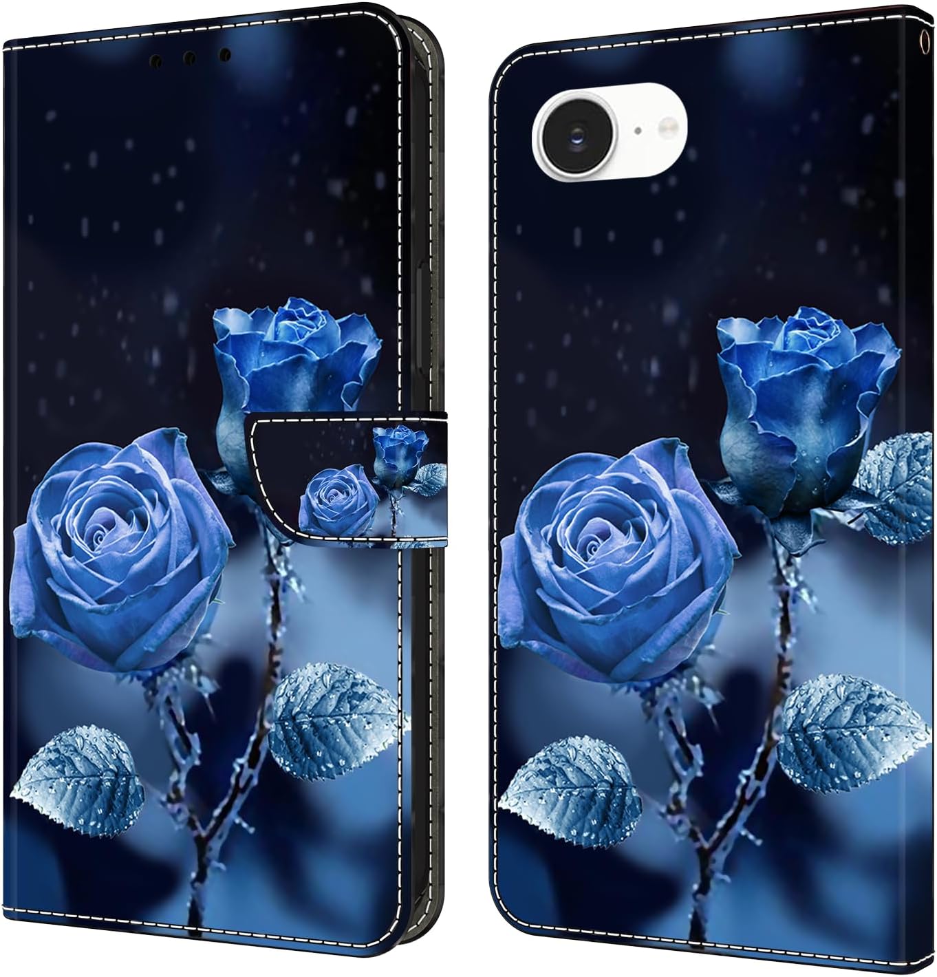 Graffiti wallet phone case for iPhone 16E, shockproof phone case, card slot wallet, flip stand phone case Mandala animal feather pattern