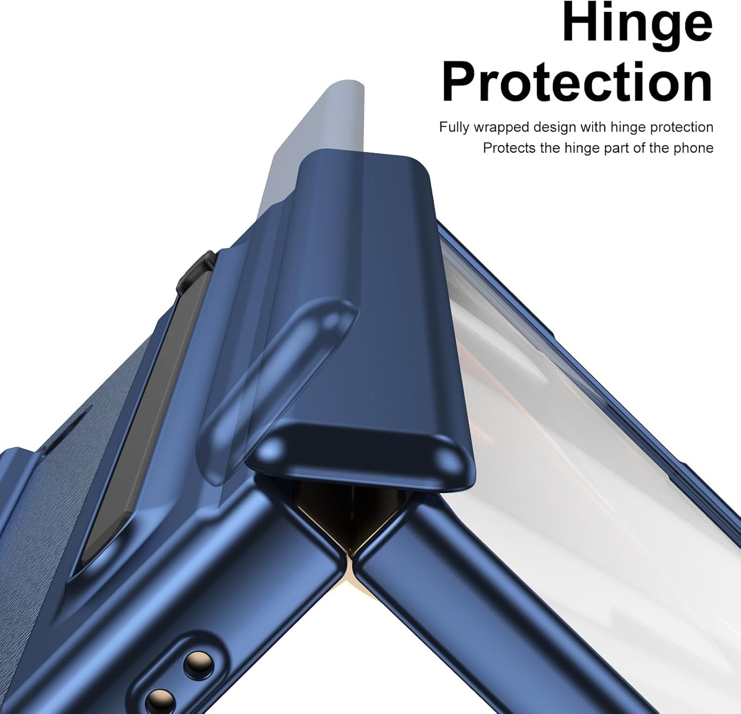 iTape Lightweight phone case for Samsung W25, hinged case supports wireless charging with lens protection, screen protector, complimentary stylus, drop-proof and fingerprint resistant Gold