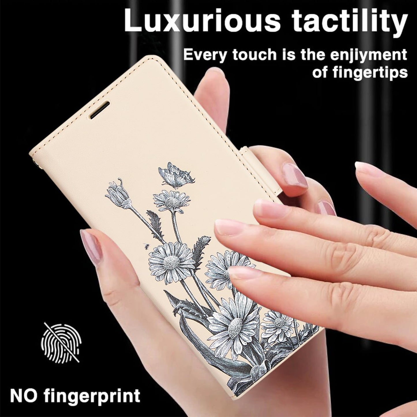 Printed Wallet Phone Case for iPhone 16 Plus, RFID (Anti-Theft), Wallet Flip Stand with Wrist Strap for iPhone 16 Plus Rose Gold