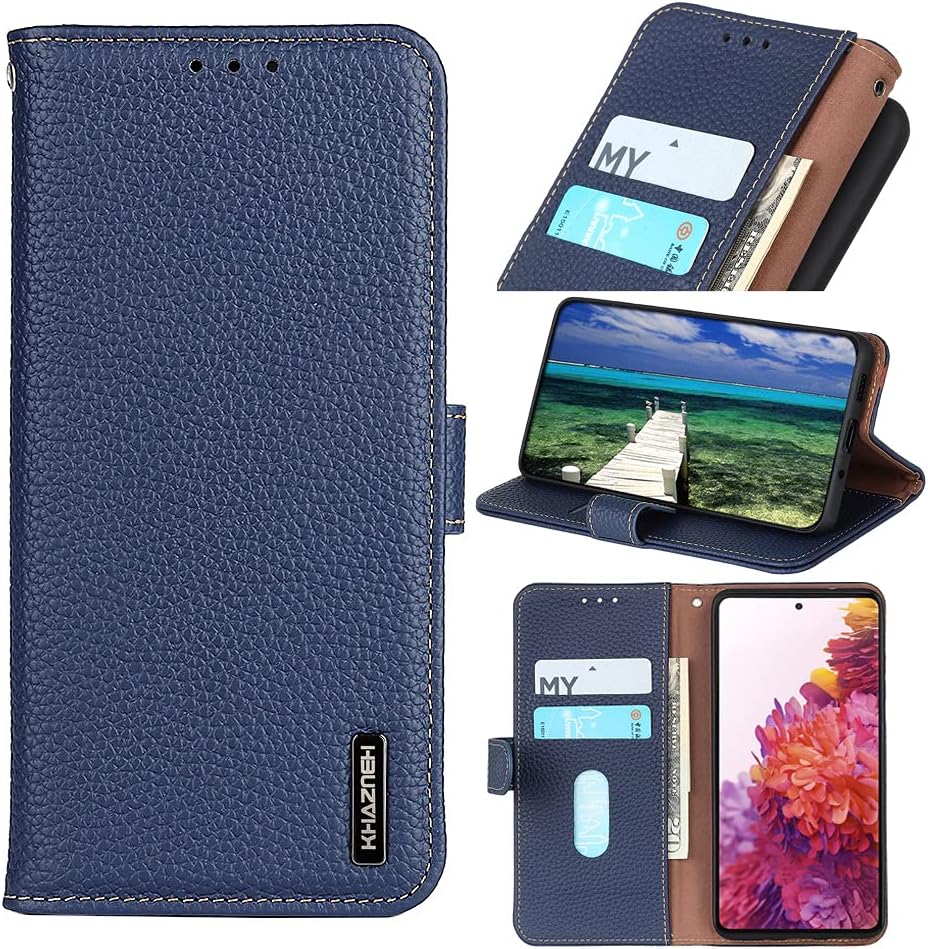 iTape Genuine leather pebbled phone case for Honor 400 Lite, cowhide RFID anti-theft brush phone case with card slot and shockproof flip cover Red