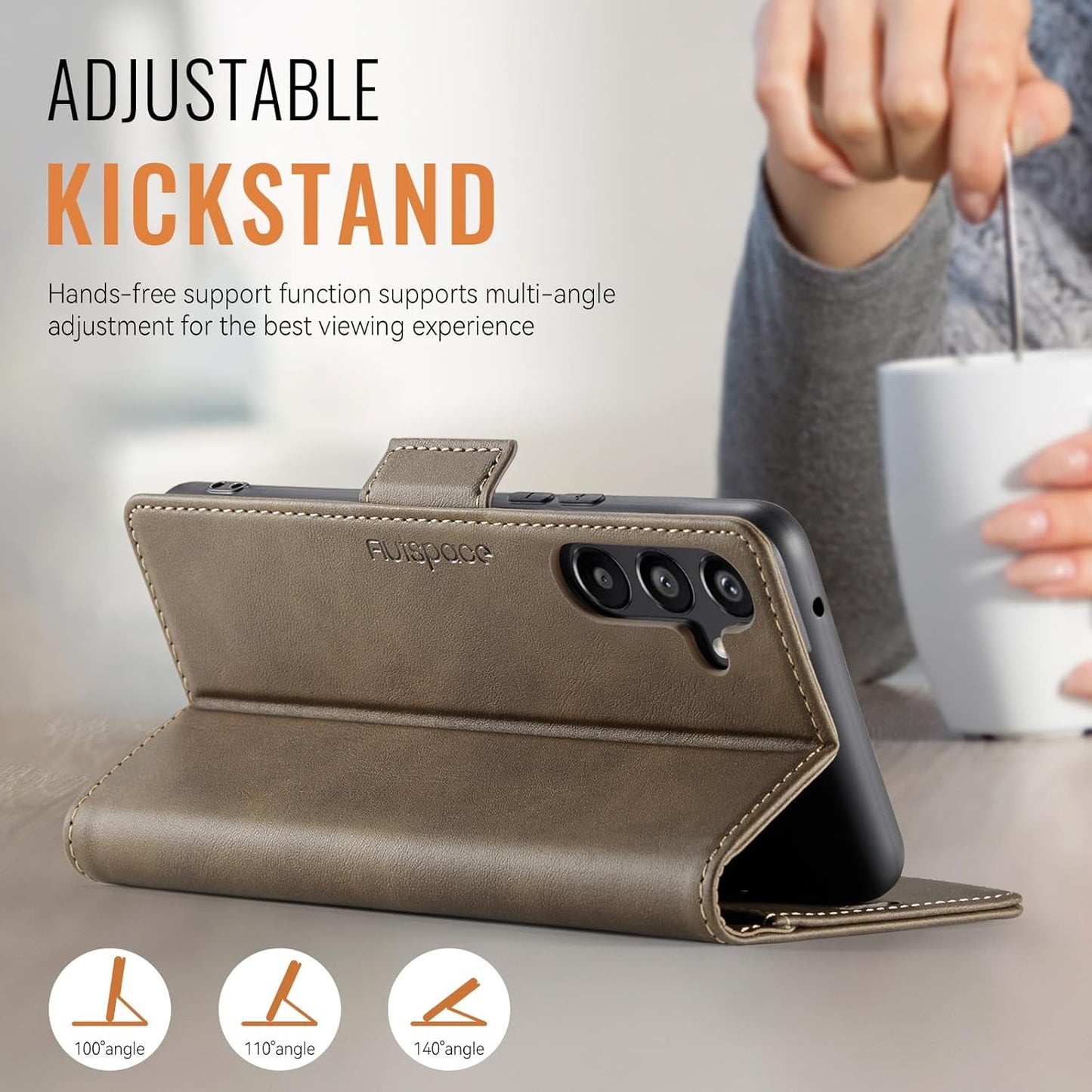 iTape Soft leather wallet case for Samsung Galaxy A35, RFID (anti-theft), wallet card slot flip cover stand for Samsung Galaxy A35 Support wireless charging Black