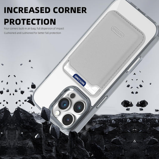 Magnetic transparent phone case for iPhone 16 Pro max, supports wireless charging, military-grade drop-proof, compatible with iPhone 16 Pro max Car magnetic bracket 2 in 1 magnetic card holder