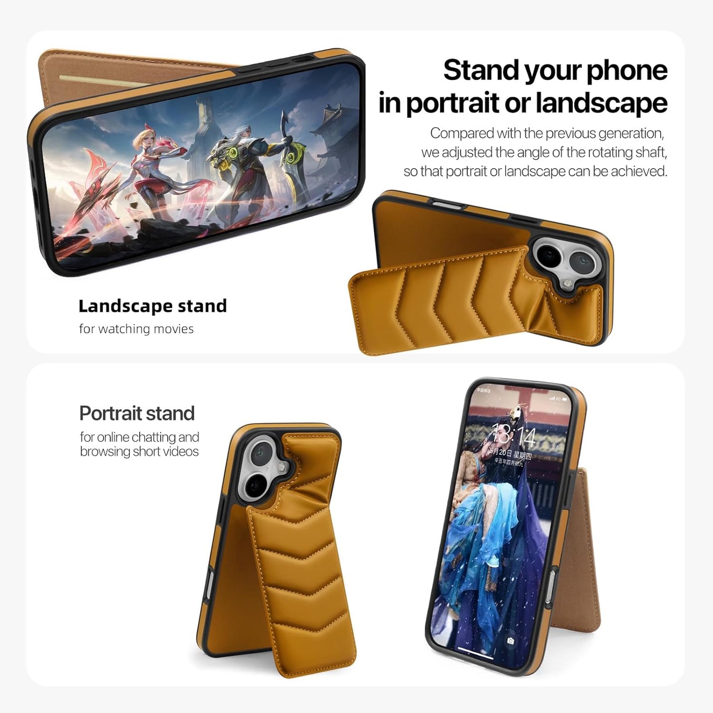 Lycra Down Phone Case for iPhone 16 Plus with [Credit Card Holder] [RFID] Invisible Flip Holder, Magnetic car mount, waterproof and drop-proof, comfortable to hold Green
