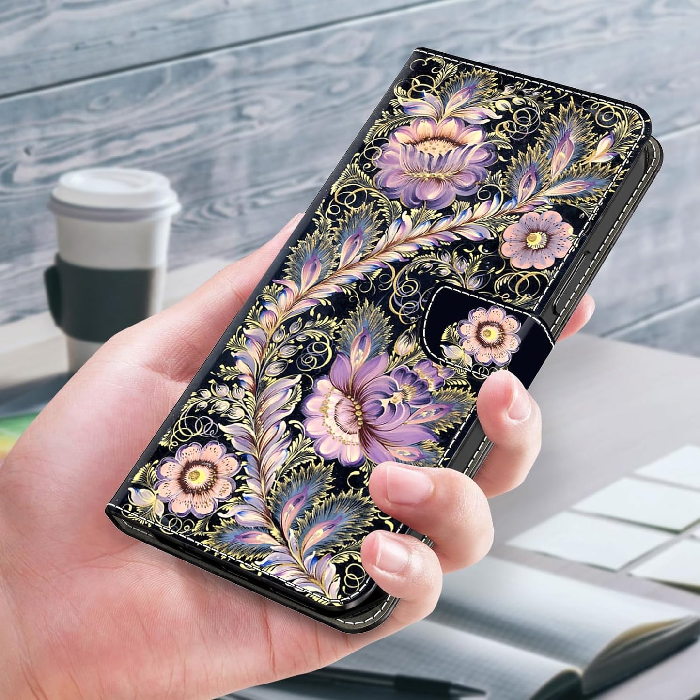 iTape Graffiti wallet phone case for Google Pixel 9, shockproof phone case, card slot wallet, flip stand phone case