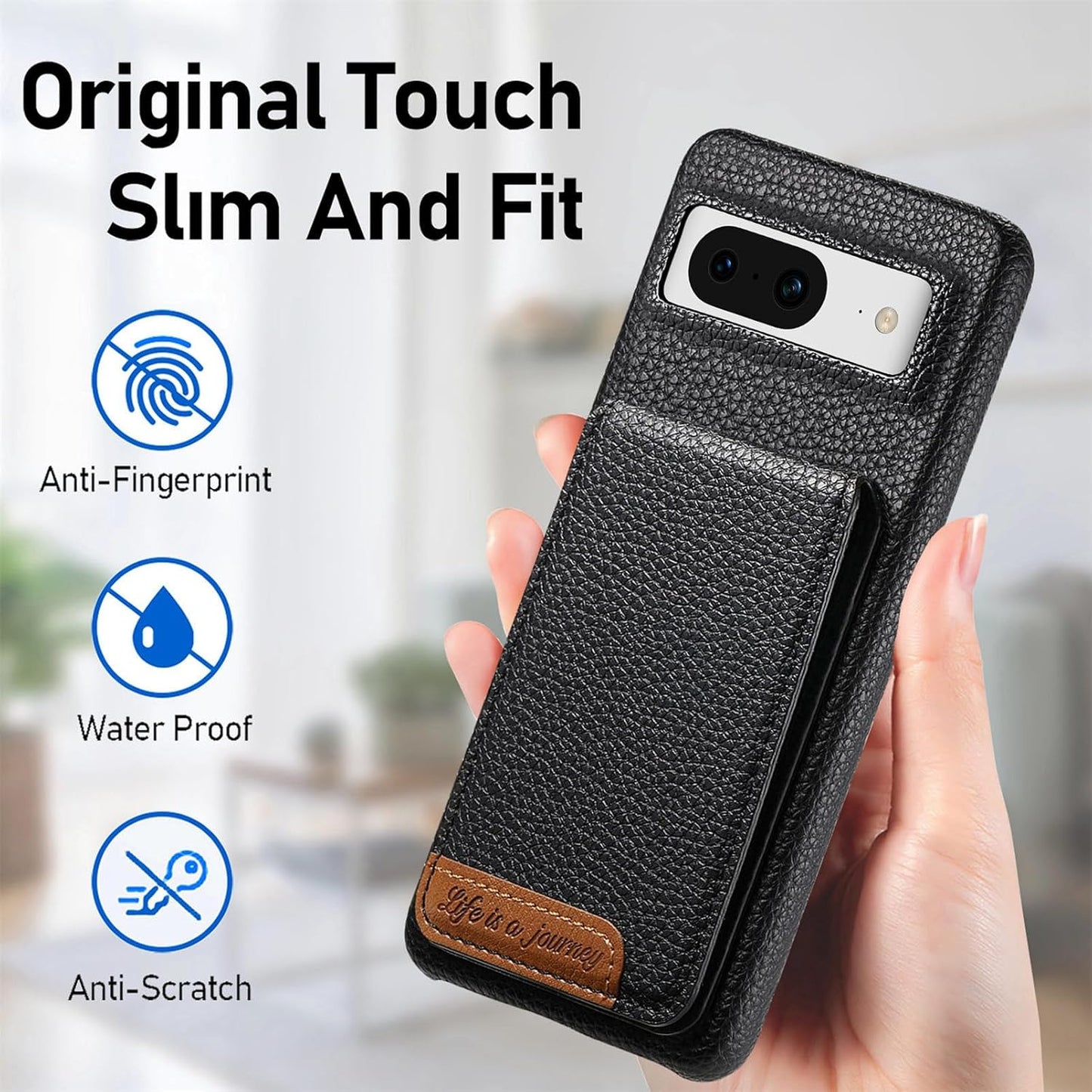 iTape 2 in 1 Wallet Phone Case for Google Pixel 8, Shockproof Ultra-thin Phone Case, RFID Anti-theft Wallet Blue