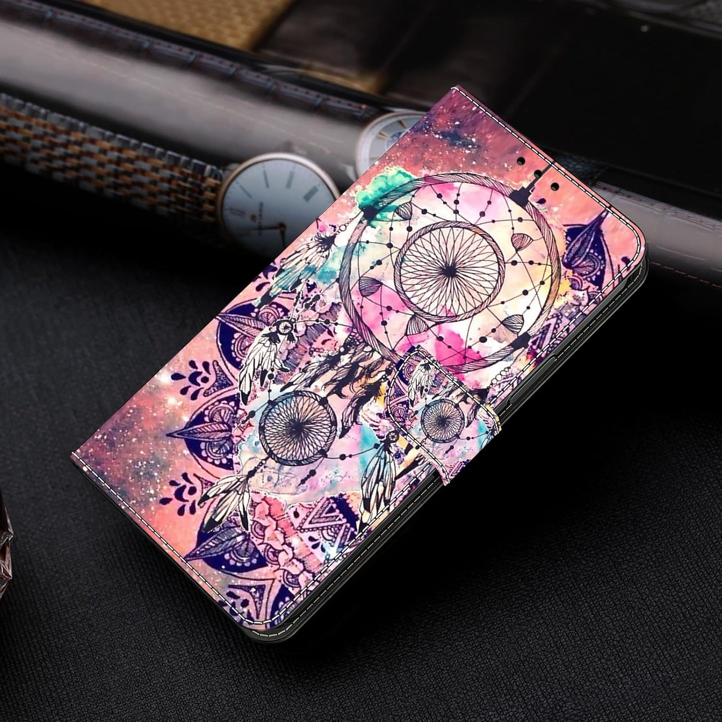 iTape Graffiti wallet phone case for Google Pixel 9, shockproof phone case, card slot wallet, flip stand phone case