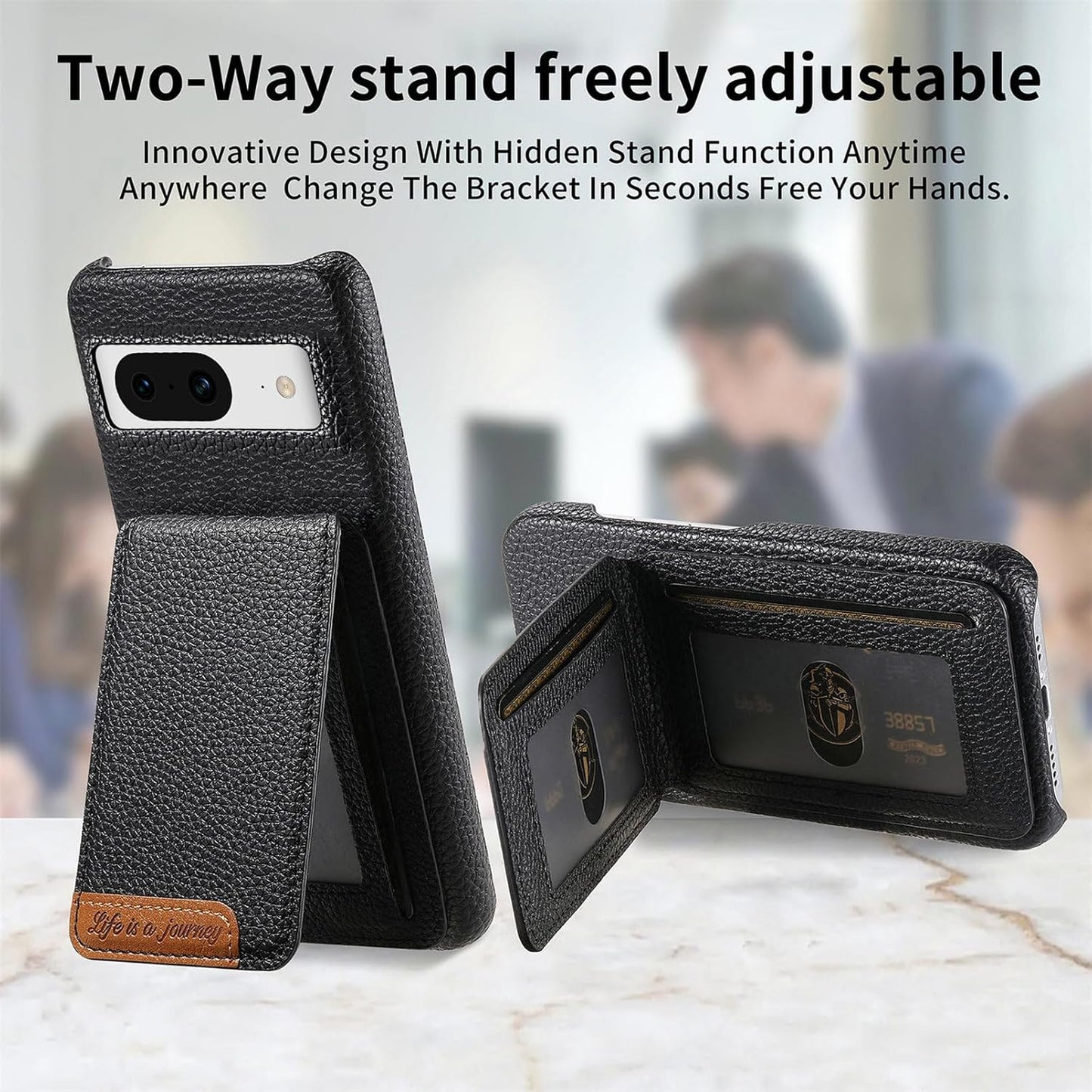 iTape 2 in 1 Wallet Phone Case for Google Pixel 8, Shockproof Ultra-thin Phone Case, RFID Anti-theft Wallet Blue