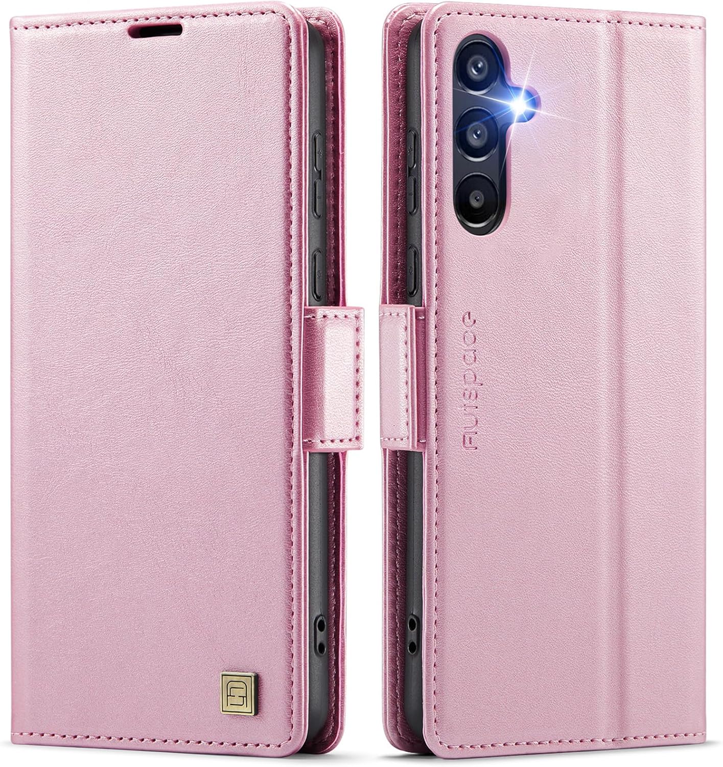 iTape Soft leather wallet case for Samsung Galaxy A55, RFID (anti-theft), wallet card slot flip cover stand for Samsung Galaxy A55 Support wireless charging Blue