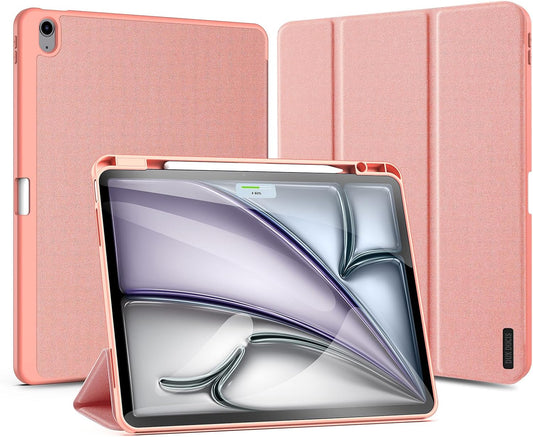 Magnetic Case for iPad Air 13-inch(2025（2024） - [Built-in Pen Holder] Multi-angle Viewing Hard Shell Smart Stand Case, Auto Sleep\/Wake Pink