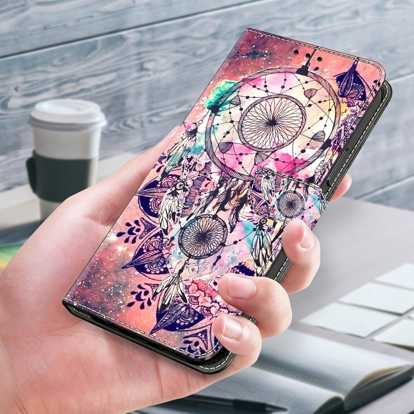 iTape Graffiti wallet phone case for Google Pixel 9, shockproof phone case, card slot wallet, flip stand phone case