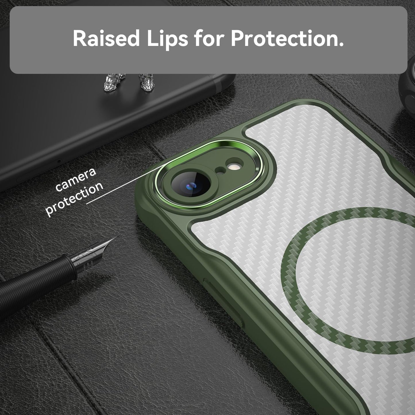 Magnetic carbon fibre case for iPhone 16E, support wireless charging, carbon fibre shockproof slim case Purple