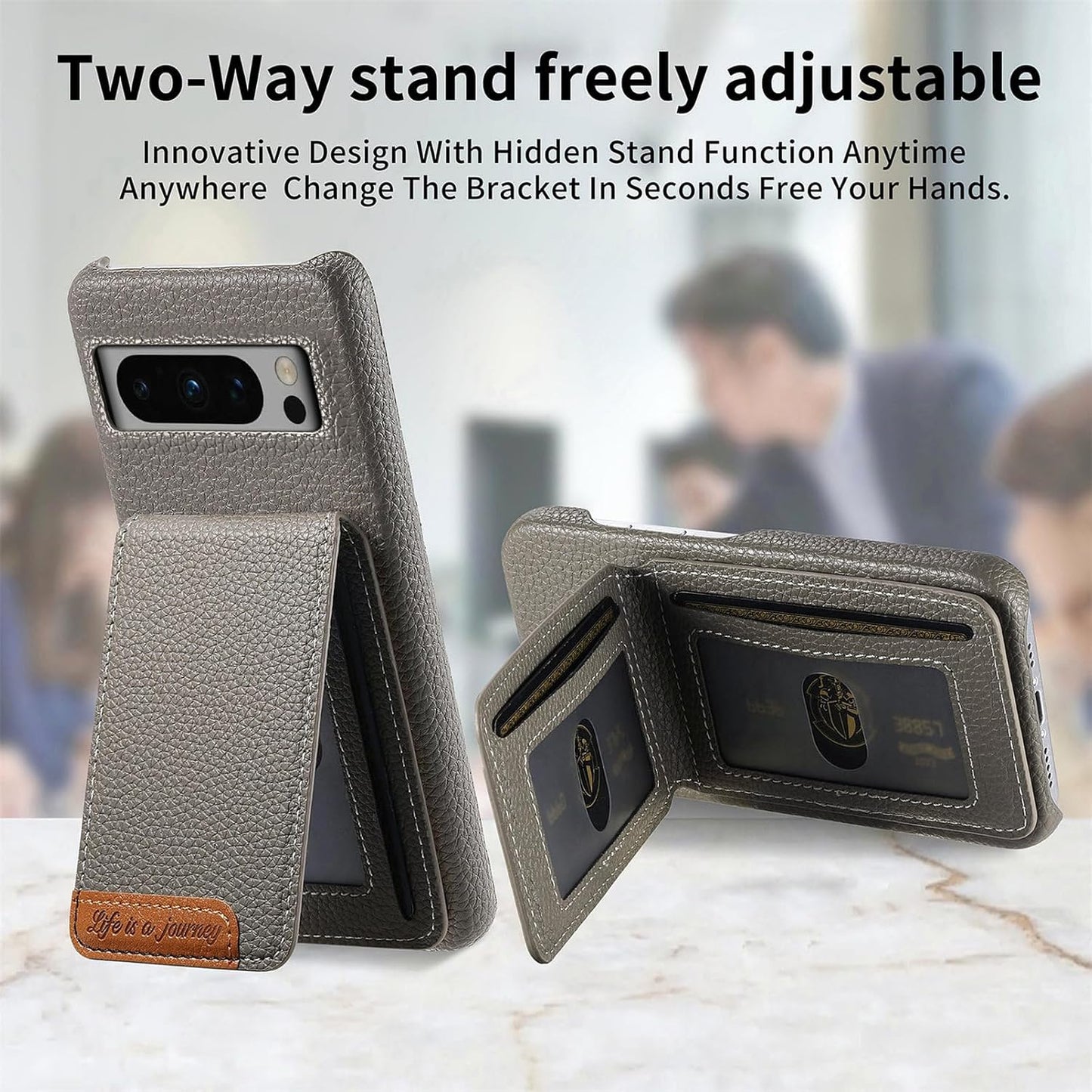 iTape 2 in 1 Wallet Phone Case for Google Pixel 8 Pro, Shockproof Ultra-thin Phone Case, RFID Anti-theft Wallet Blue