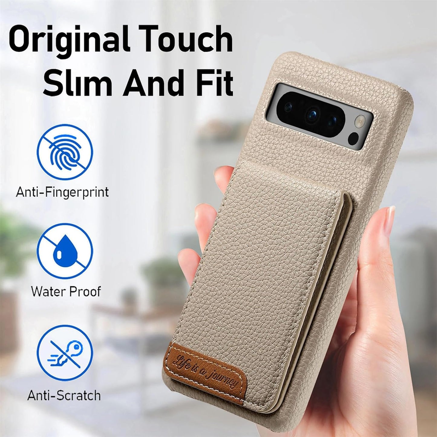 iTape 2 in 1 Wallet Phone Case for Google Pixel 8 Pro, Shockproof Ultra-thin Phone Case, RFID Anti-theft Wallet Blue