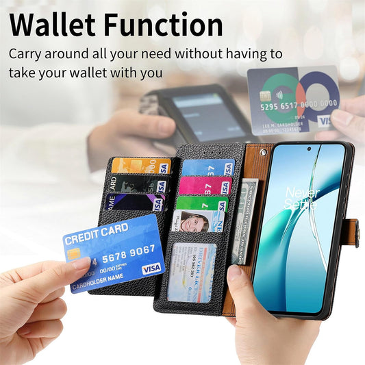 iTape Wallet case for Motorola Edge 50 Neo with RFID blocking phone case, flip stand with photo frame Wrist band Love mobile phone case Green