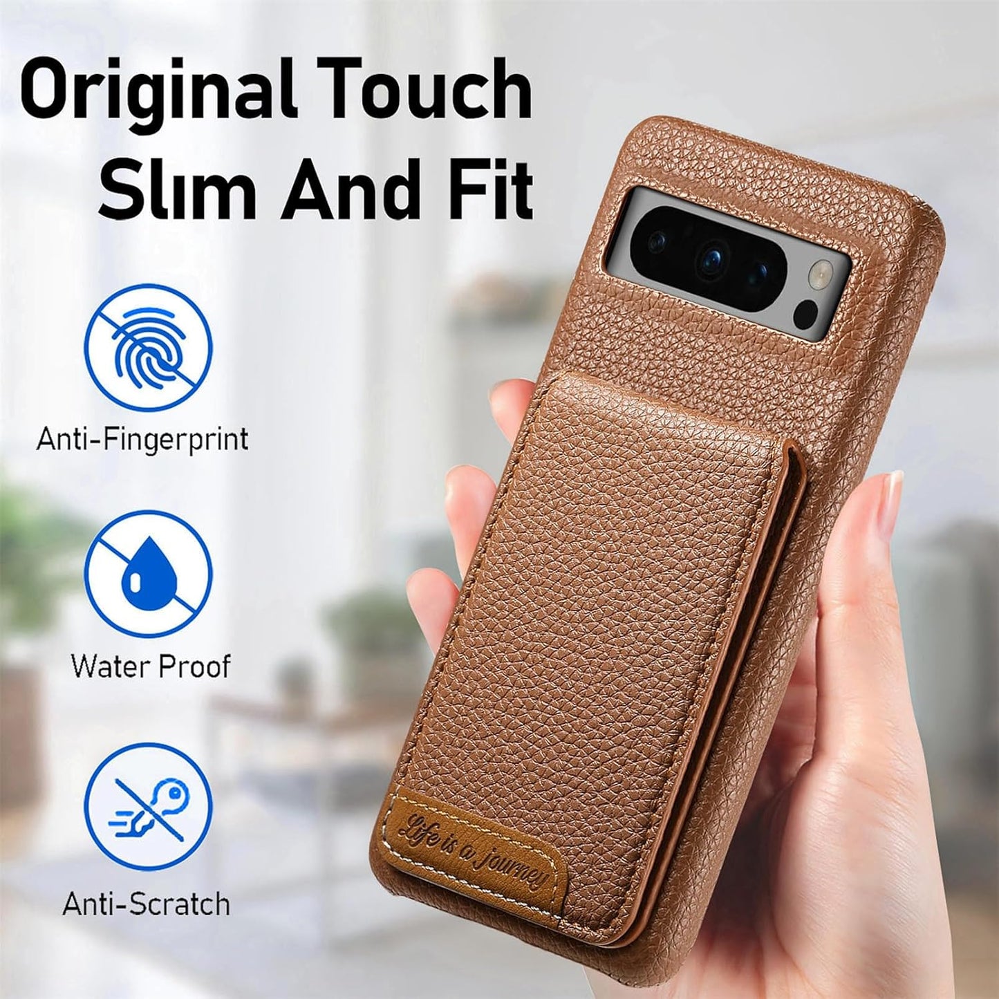 iTape 2 in 1 Wallet Phone Case for Google Pixel 8 Pro, Shockproof Ultra-thin Phone Case, RFID Anti-theft Wallet Blue