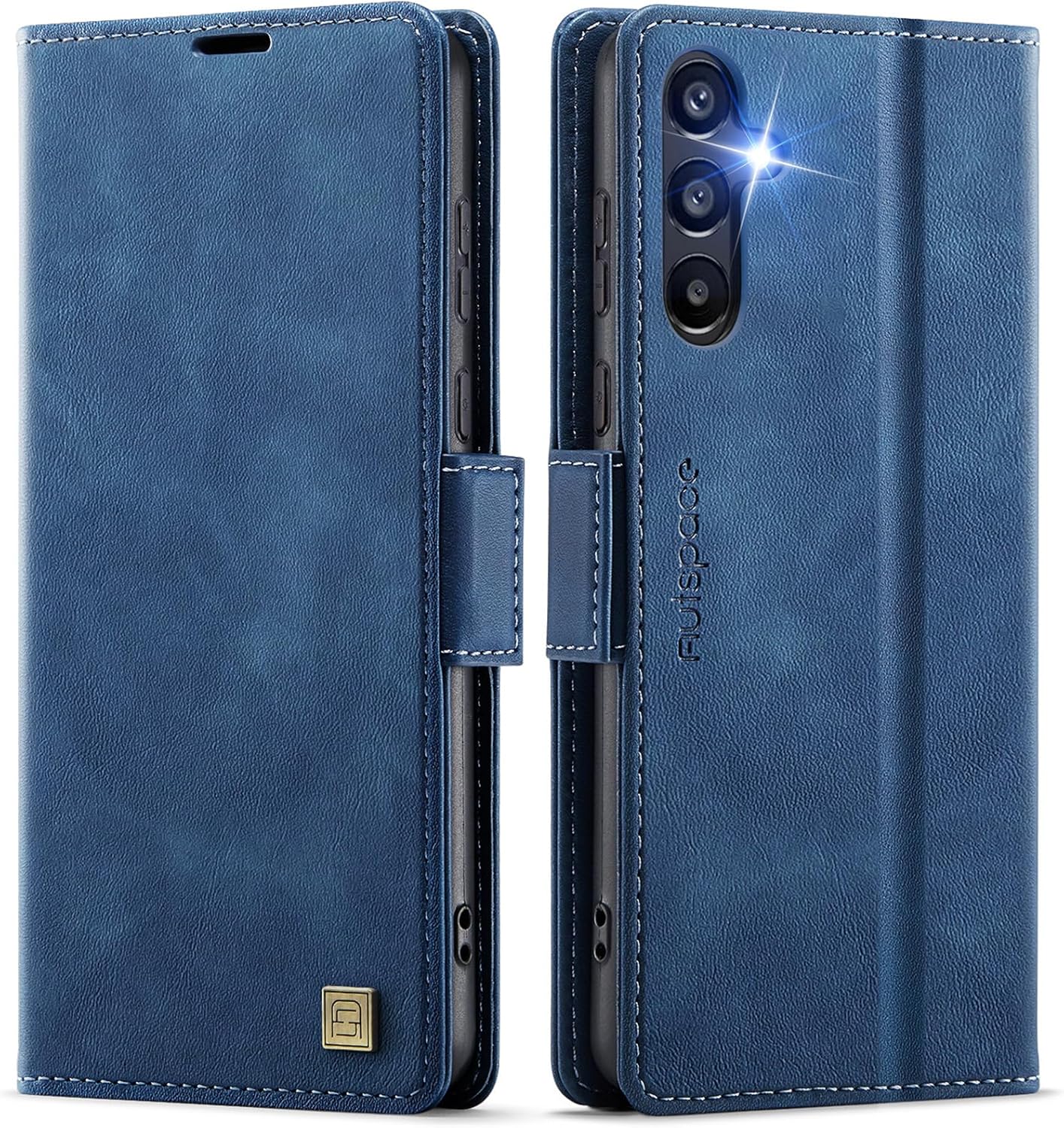 iTape Soft leather wallet case for Samsung Galaxy A55, RFID (anti-theft), wallet card slot flip cover stand for Samsung Galaxy A55 Support wireless charging Blue