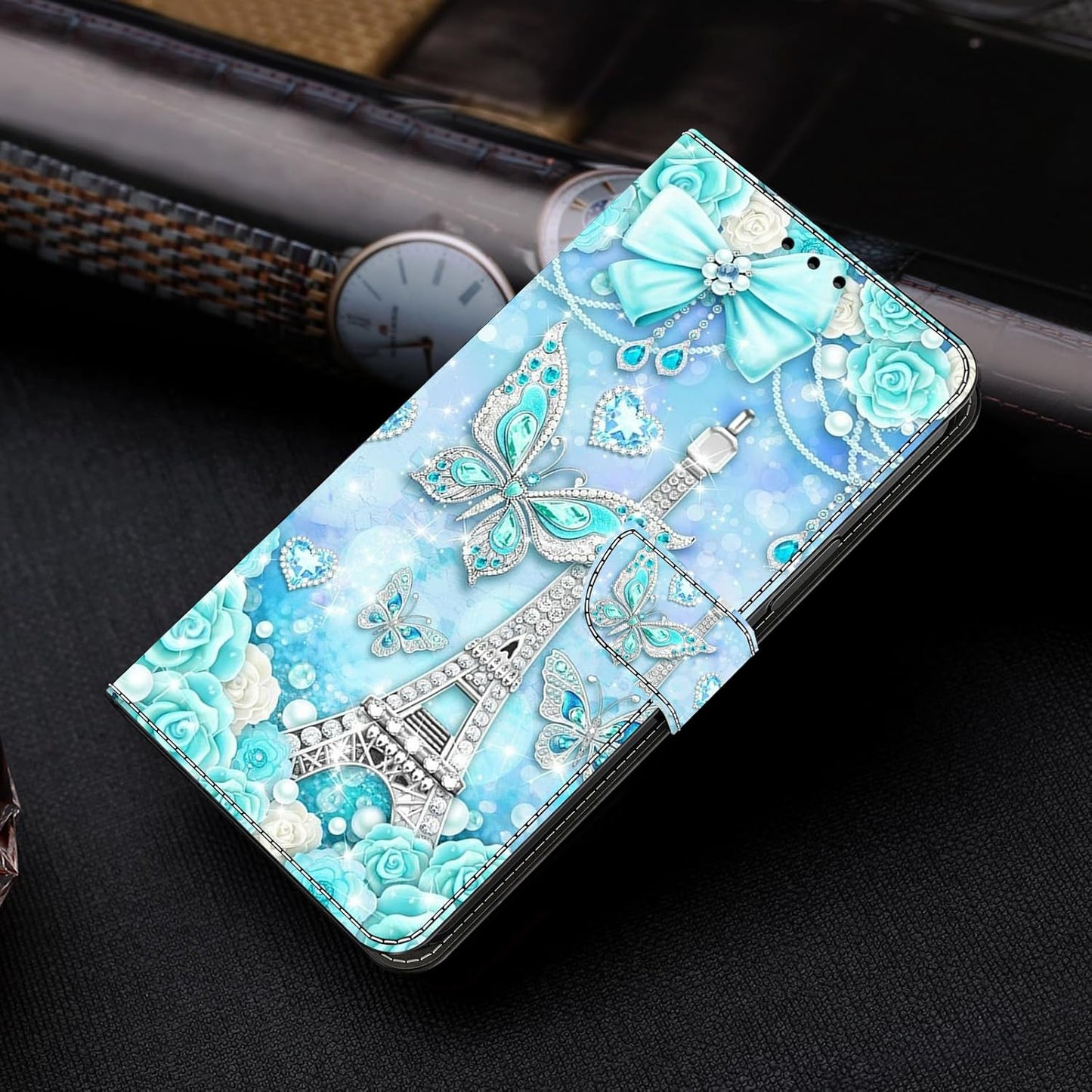iTape Graffiti wallet phone case for Google Pixel 9, shockproof phone case, card slot wallet, flip stand phone case