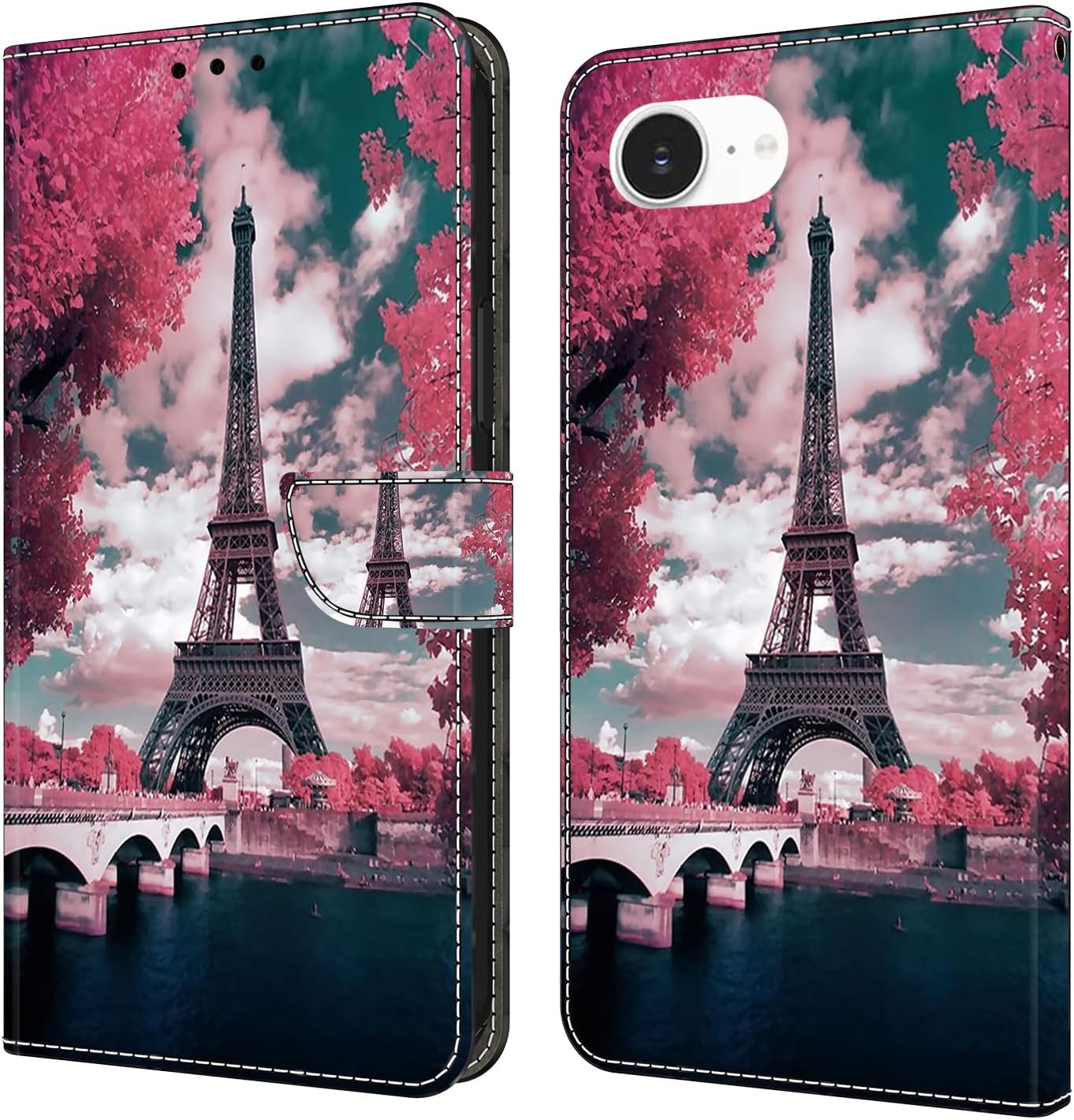 Graffiti wallet phone case for iPhone 16E, shockproof phone case, card slot wallet, flip stand phone case Mandala animal feather pattern