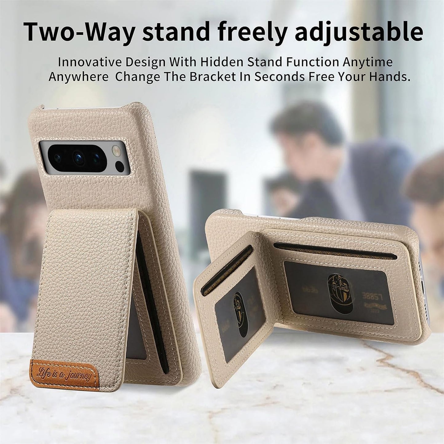 iTape 2 in 1 Wallet Phone Case for Google Pixel 8 Pro, Shockproof Ultra-thin Phone Case, RFID Anti-theft Wallet Blue