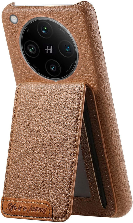 iTape 2 in 1 Wallet Phone Case for OPPO Find X8 Pro, Shockproof Ultra-thin Phone Case, RFID Anti-theft Wallet Brown