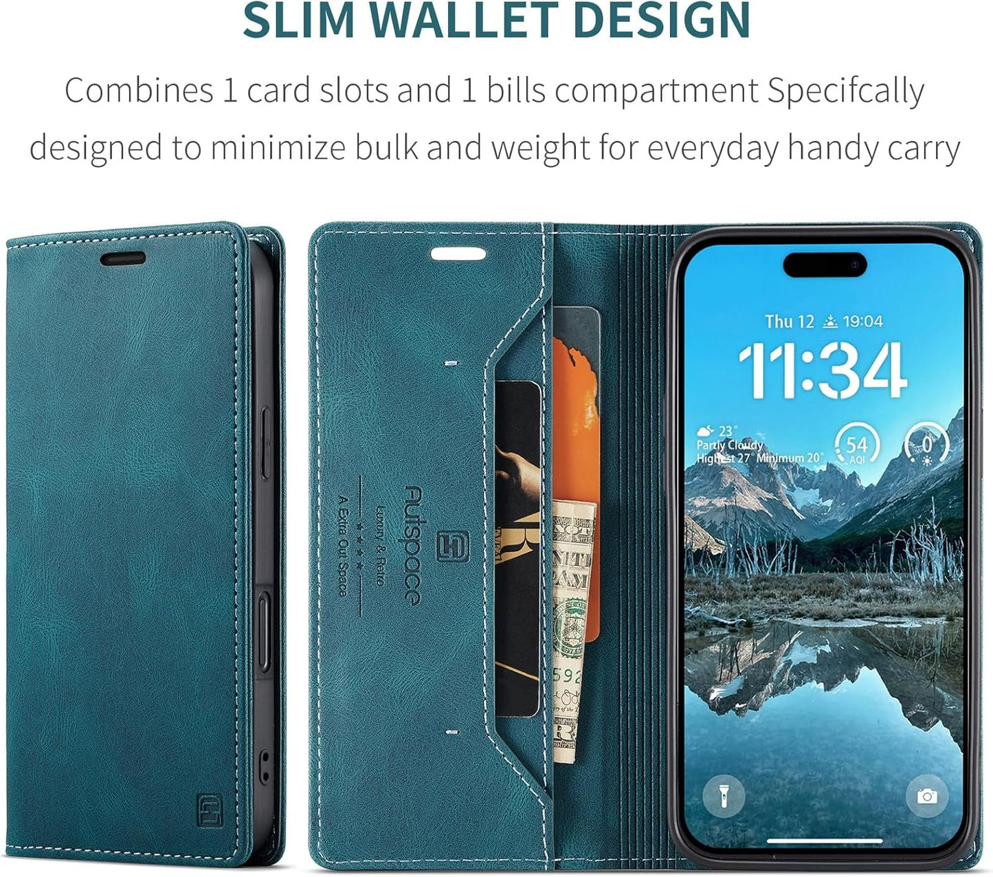 Retro frosted soft leather mobile phone case for iPhone 16 Plus, RFID (anti-theft swipe), wallet card slot flip cover stand, Green