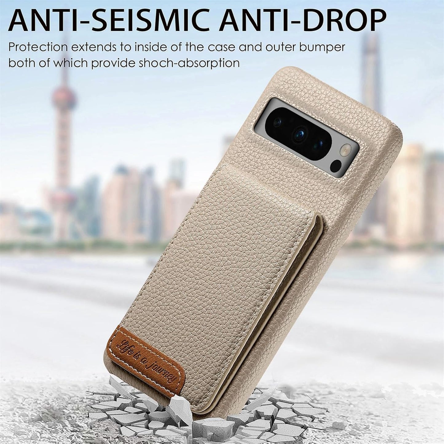 iTape 2 in 1 Wallet Phone Case for Google Pixel 8 Pro, Shockproof Ultra-thin Phone Case, RFID Anti-theft Wallet Blue