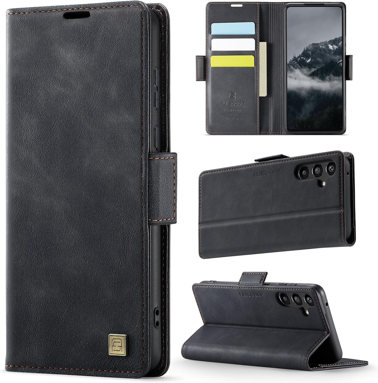 iTape Soft leather wallet case for Samsung Galaxy A55, RFID (anti-theft), wallet card slot flip cover stand for Samsung Galaxy A55 Support wireless charging Blue