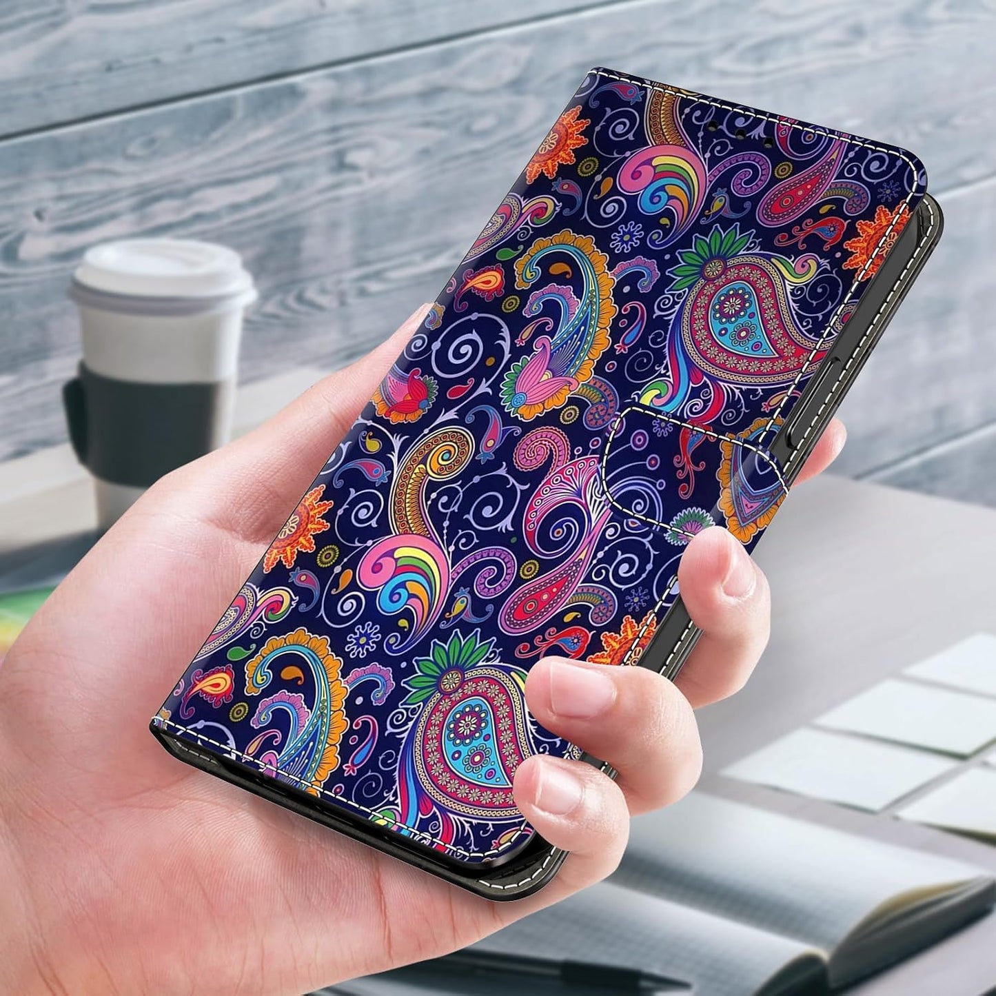 iTape Graffiti wallet phone case for Google Pixel 9, shockproof phone case, card slot wallet, flip stand phone case