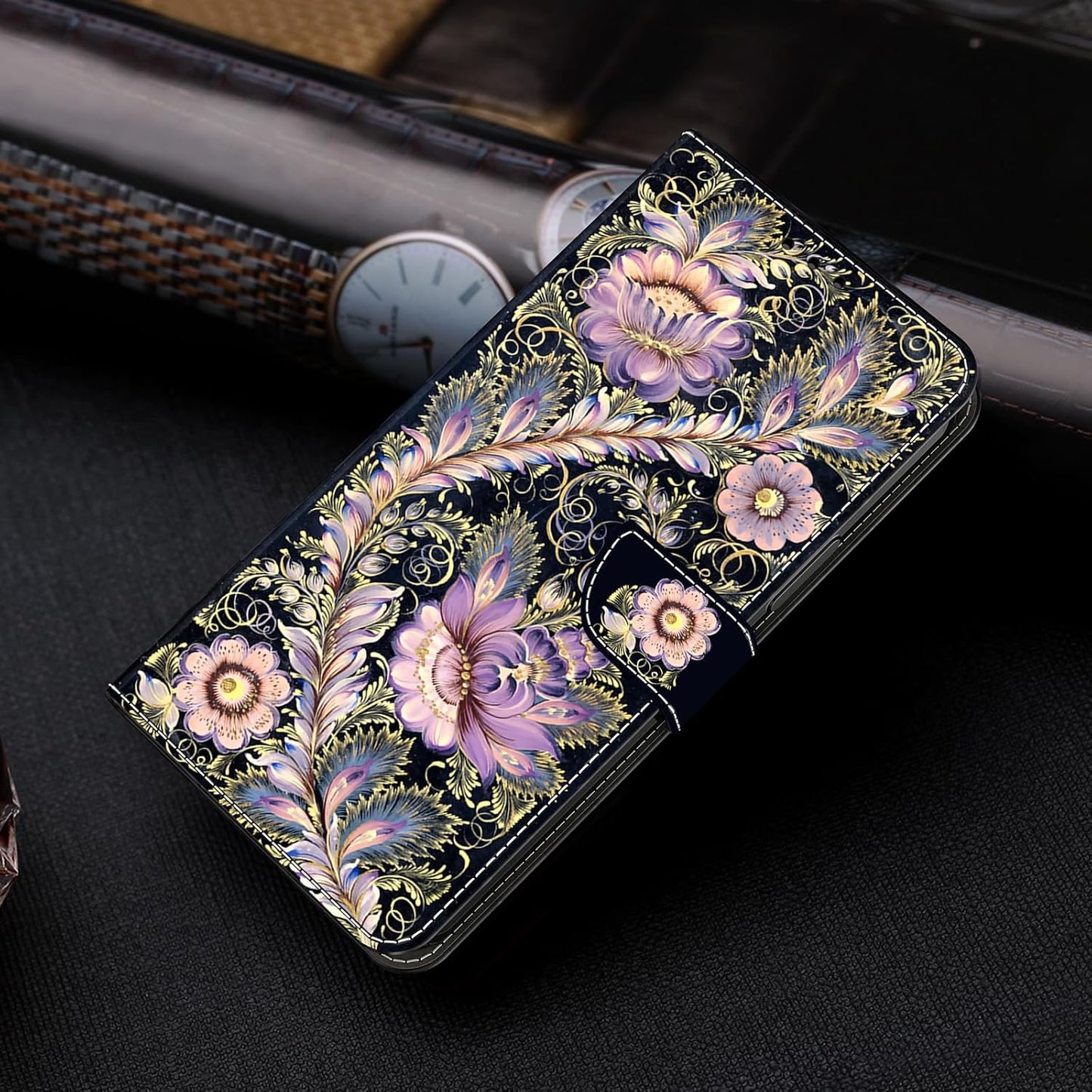 iTape Graffiti wallet phone case for Google Pixel 9, shockproof phone case, card slot wallet, flip stand phone case