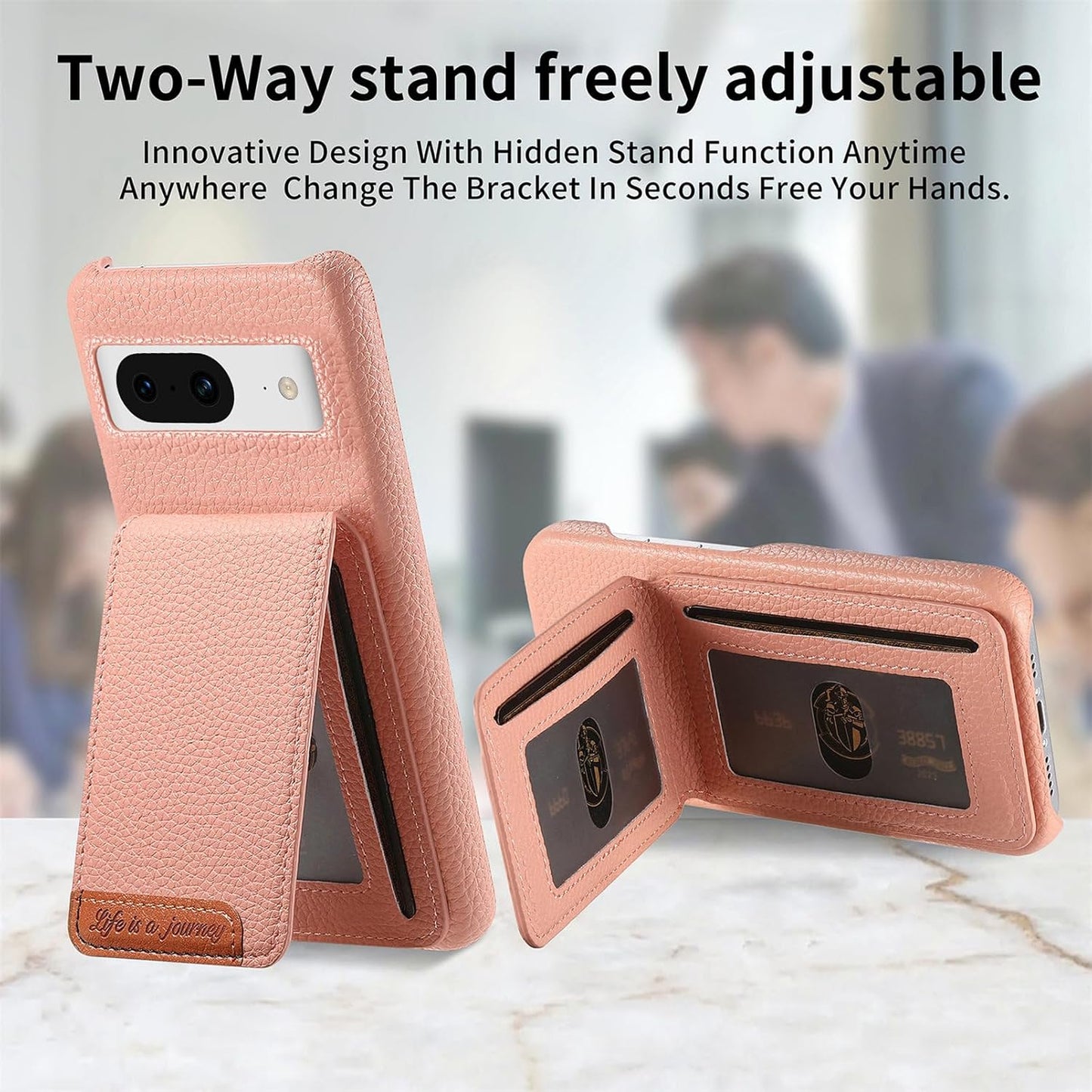 iTape 2 in 1 Wallet Phone Case for Google Pixel 8, Shockproof Ultra-thin Phone Case, RFID Anti-theft Wallet Blue