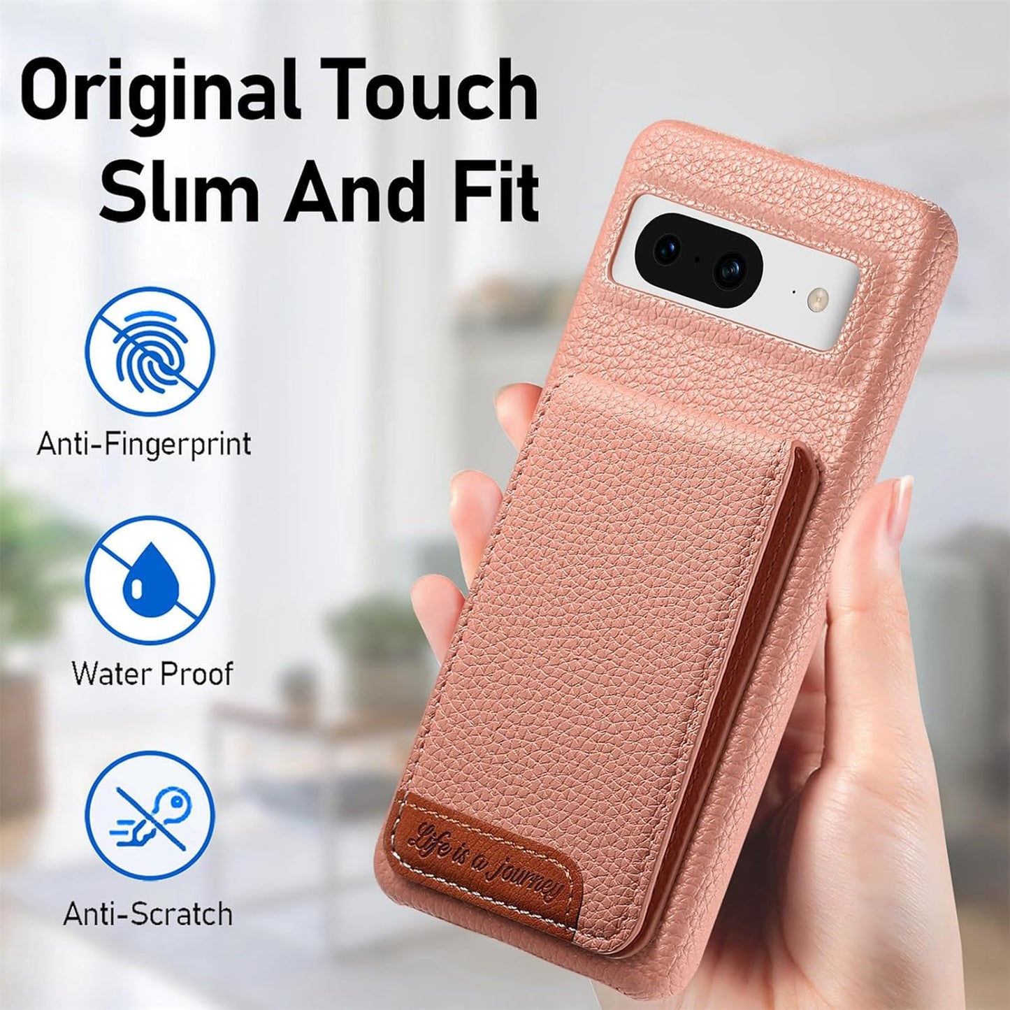 iTape 2 in 1 Wallet Phone Case for Google Pixel 8, Shockproof Ultra-thin Phone Case, RFID Anti-theft Wallet Blue