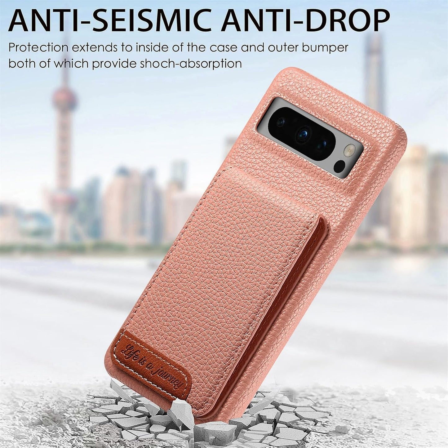 iTape 2 in 1 Wallet Phone Case for Google Pixel 8 Pro, Shockproof Ultra-thin Phone Case, RFID Anti-theft Wallet Blue